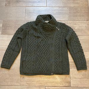 Full Zip, 100% Merino Wool, Irish Fisherman Sweater
